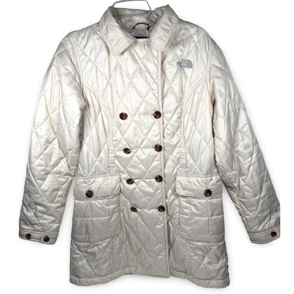 The North Face Primaloft Coat Women Insulated Trench Quilted Double Breasted Med